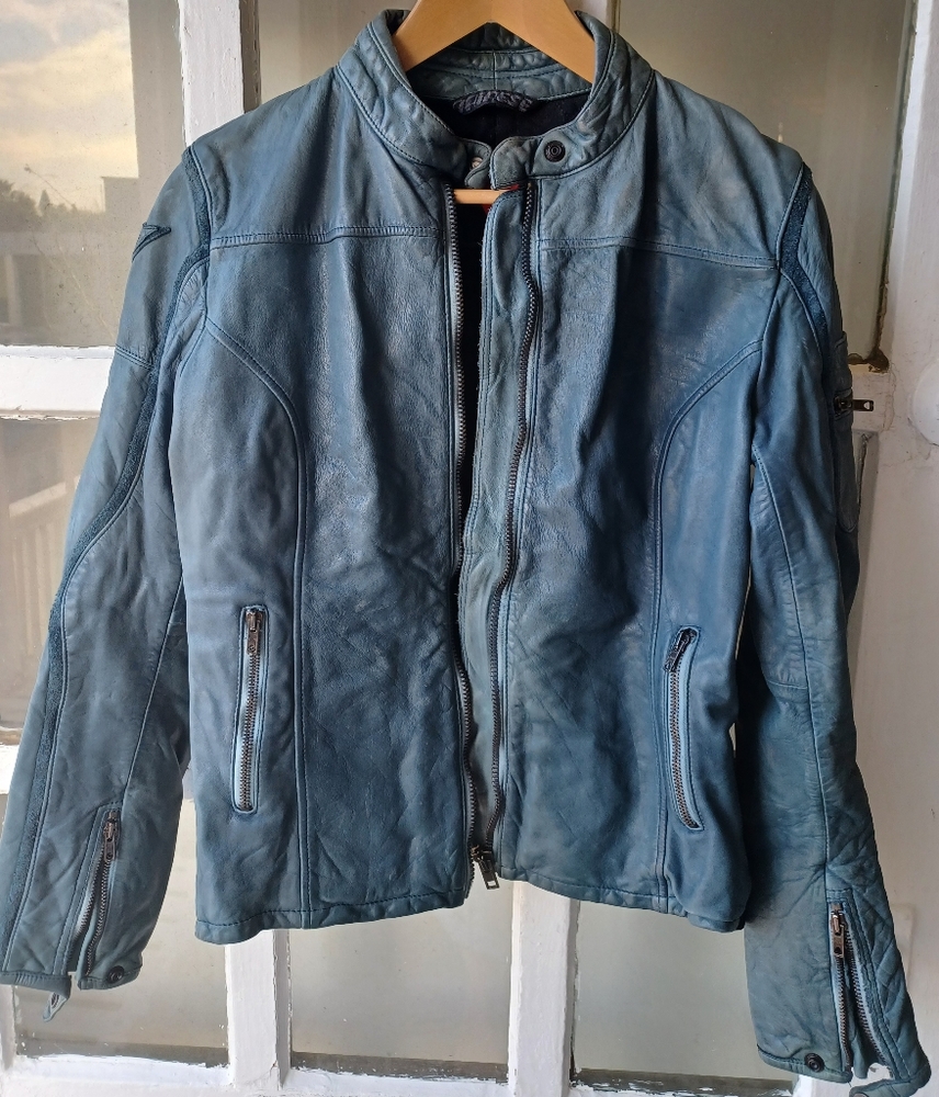 Stunning Rare Dainese Blue Leather Motorcycle Jacket Small XS S 42